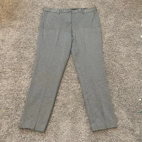 Theory Treeca Pants Trousers Womens Size 10 Black and White Houndstooth - Picture 7 of 9